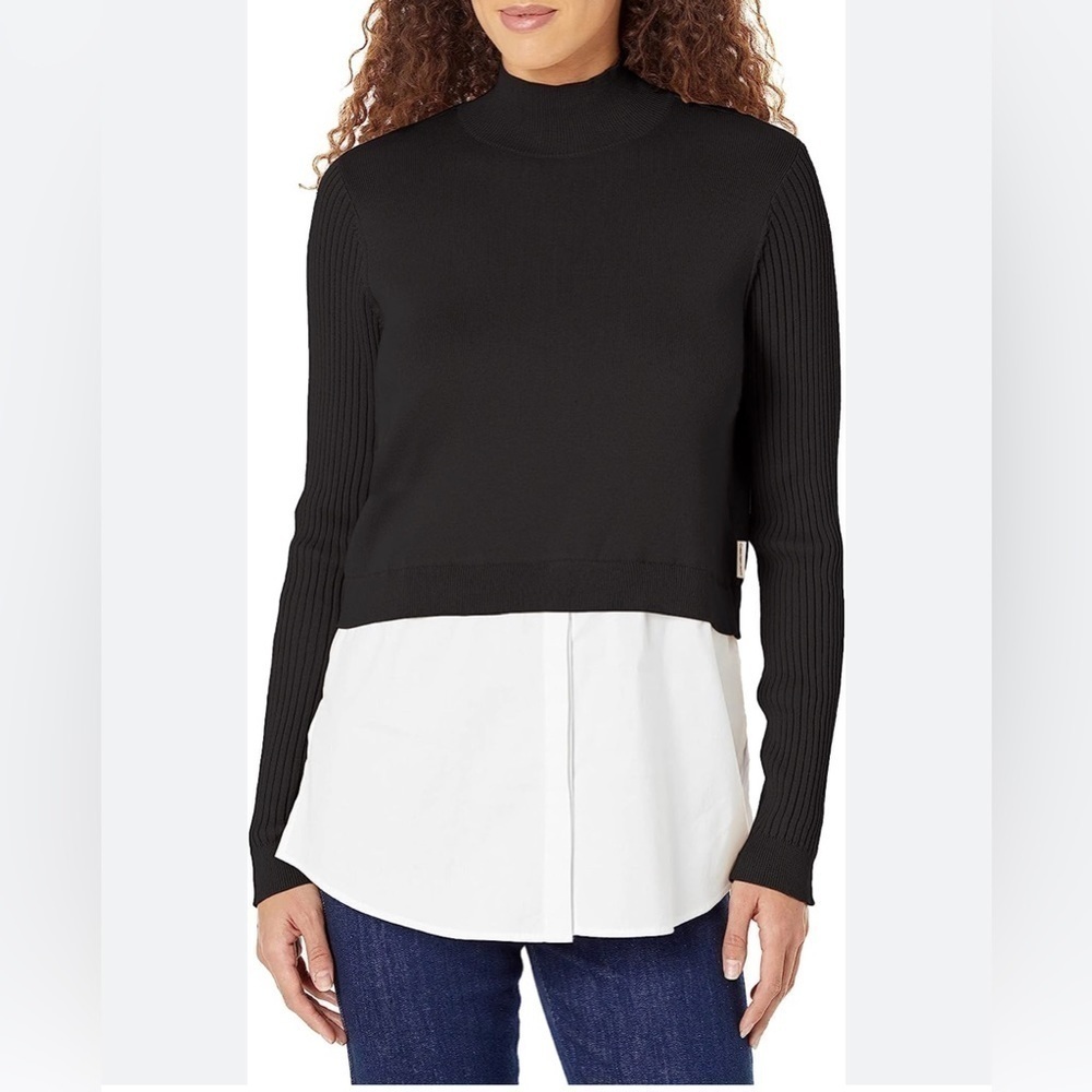 Calvin Klein Women's Long Sleeve Mixed Media size medium
